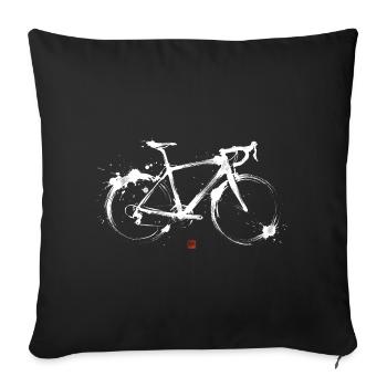 Rennrad Tusche Kunst Illustration Radsport - Sofakissenbezug 45 x 45 cm - Schwarz - Vorne