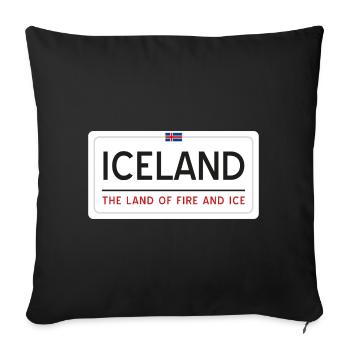 Iceland sign - Sofa pillowcase 17,3'' x 17,3'' (45 x 45 cm) - black - Front