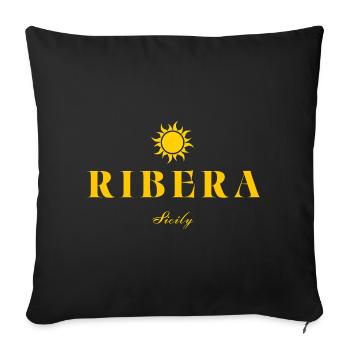 Ribera Sicily Sun Emblem - Sofa pillowcase 17,3'' x 17,3'' (45 x 45 cm) - black - Front