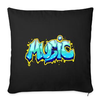 Music - Sofa pillowcase 17,3'' x 17,3'' (45 x 45 cm) - black - Front