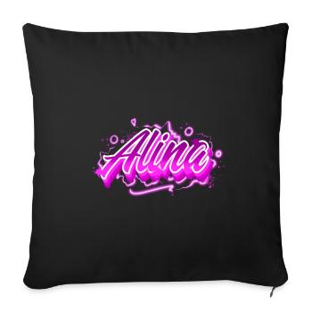 Alina - Housse de coussin décorative 45 x 45 cm - noir - Devant