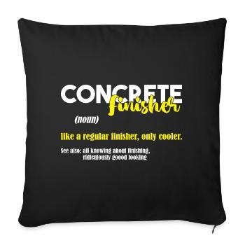 Bétonnière à béton pavée en béton - Housse de coussin décorative 45 x 45 cm - noir - Devant