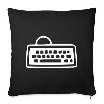 Retro_Vintage_80er_90er_Jahre_Tastatur_schwarzw - Sofa pillowcase 17,3'' x 17,3'' (45 x 45 cm) - black - Front