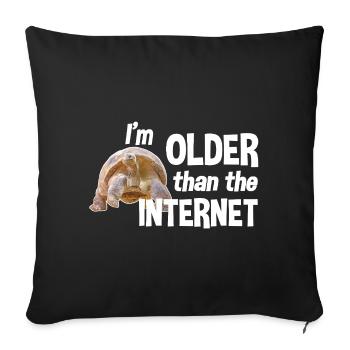 Je suis plus âgé qu’Internet - Tortue - Housse de coussin décorative 45 x 45 cm - noir - Devant