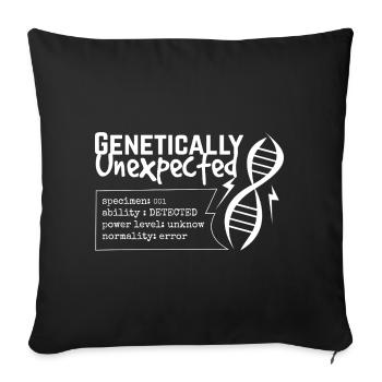 Genetically Unexpected DNA - Sofa pillowcase 17,3'' x 17,3'' (45 x 45 cm) - black - Front