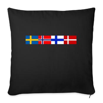 Scandinavian flags close together - Sofakissenbezug 45 x 45 cm - Schwarz - Vorne