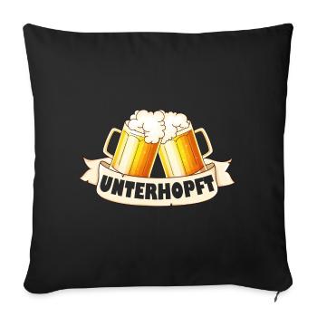 Unterhopft - Sofakissenbezug 45 x 45 cm - Schwarz - Vorne