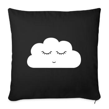Cloud with sleeping face - Sofa pillowcase 17,3'' x 17,3'' (45 x 45 cm) - black - Front