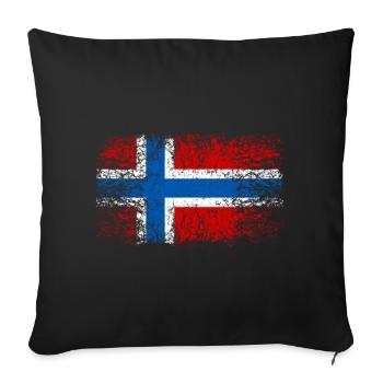 Norwegen 002 AllroundDesigns - Sofakissenbezug 45 x 45 cm - Schwarz - Vorne