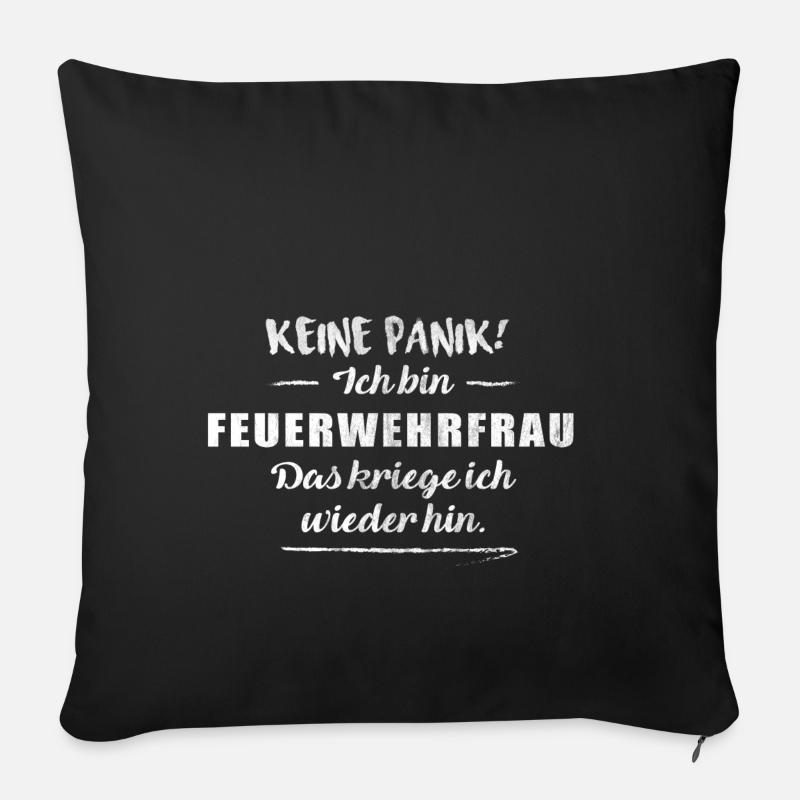 pompiers de pompiers Camion de pompiers Ne pas paniquer - Housse de coussin décorative 45 x 45 cm - noir