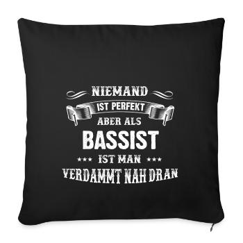Männer-T-Shirt Beruf Bassist - Sofakissenbezug 45 x 45 cm - Schwarz - Vorne