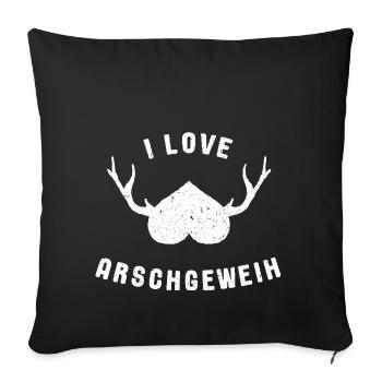 I love Arschgeweih Vintage Look - Sofakissenbezug 45 x 45 cm - Schwarz - Vorne