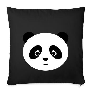Panda doux - Housse de coussin décorative 45 x 45 cm - noir - Devant