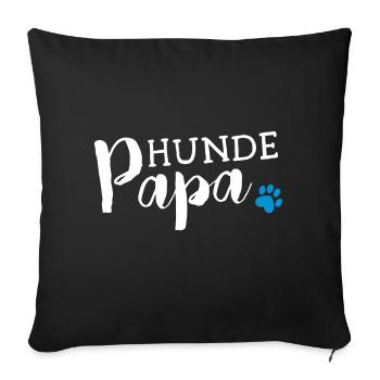 dogs Papa - Sofa pillowcase 17,3'' x 17,3'' (45 x 45 cm) - black - Front