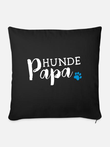 dogs Papa - Sofa pillowcase 17,3'' x 17,3'' (45 x 45 cm) - black