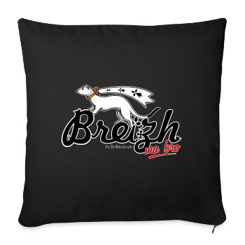 Breizh ma bro (Bretagne mon pays) - Housse de coussin décorative 45 x 45 cm - noir - Devant