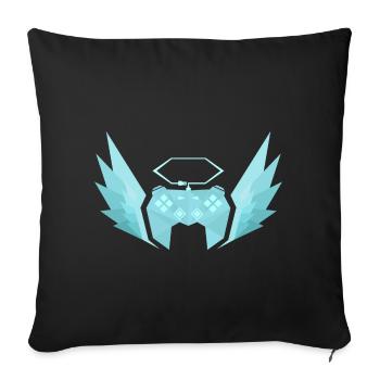 Controller with joins (pastel turquoise) - Sofa pillowcase 17,3'' x 17,3'' (45 x 45 cm) - black - Front