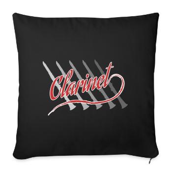 Klarinette - Sofakissenbezug 45 x 45 cm - Schwarz - Vorne