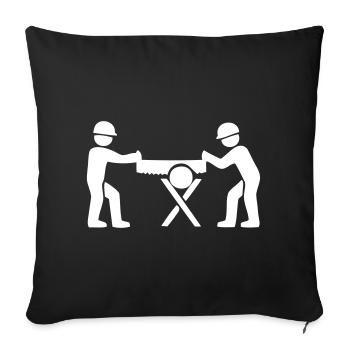 Sciages de bois - Housse de coussin décorative 45 x 45 cm - noir - Devant