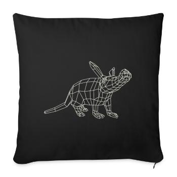 Erdferkel WireFrame von Paperwolf - Sofakissenbezug 45 x 45 cm - Schwarz - Vorne
