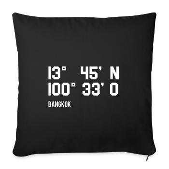 Bangkok koordinaten - Sofakissenbezug 45 x 45 cm - Schwarz - Vorne