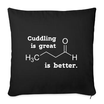 Kuscheln ist gut aber anal ist besser - Sofakissenbezug 45 x 45 cm - Schwarz - Vorne