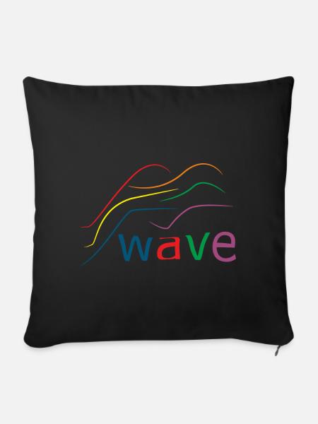 wave - Sofakissenbezug 45 x 45 cm - Schwarz