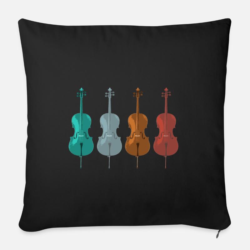 cello - Sofakissenbezug 45 x 45 cm - Schwarz