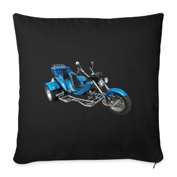 Bike Trike Chopper Motorrad - Sofakissenbezug 45 x 45 cm - Schwarz - Vorne