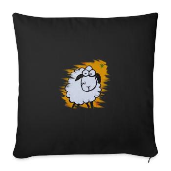 Funny sheep on orange background - Sofa pillowcase 17,3'' x 17,3'' (45 x 45 cm) - black - Front