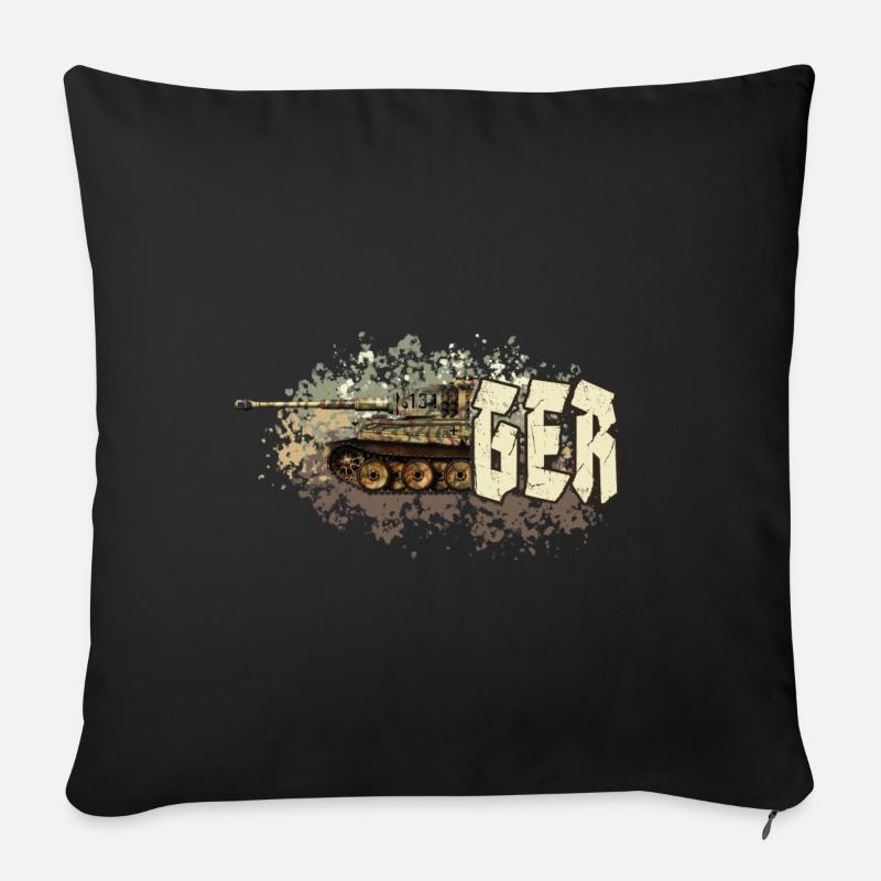 Tank Aces Tiger - Sofa pillowcase 17,3'' x 17,3'' (45 x 45 cm) - black