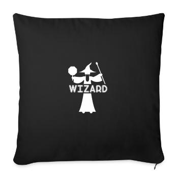Wizard silhouette with magic wand - Sofa pillowcase 17,3'' x 17,3'' (45 x 45 cm) - black - Front