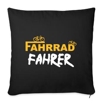 Fahrradfahrer - Sofakissenbezug 45 x 45 cm - Schwarz - Vorne