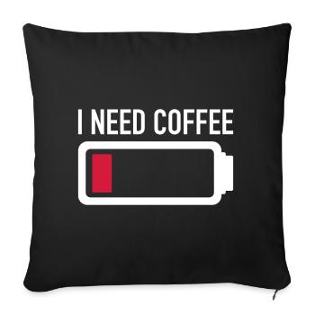 coffee - Sofa pillowcase 17,3'' x 17,3'' (45 x 45 cm) - black - Front