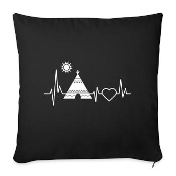 Camping Camping Nature Gift Camping Holiday Tent - Sofa pillowcase 17,3'' x 17,3'' (45 x 45 cm) - black - Front