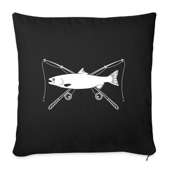 Pêche - Housse de coussin décorative 45 x 45 cm - noir - Devant