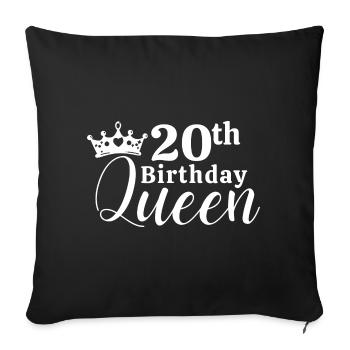 20th birthday - Sofa pillowcase 17,3'' x 17,3'' (45 x 45 cm) - black - Front