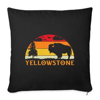 Parc national de Yellowstone Bison - Housse de coussin décorative 45 x 45 cm - noir - Devant