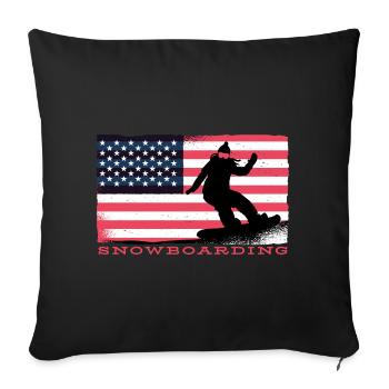 Snowboard Snowboarding Snowboarding Snowboard Holiday - Sofa pillowcase 17,3'' x 17,3'' (45 x 45 cm) - black - Front