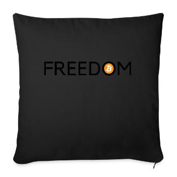 Freedom Bitcoin - Sofa pillowcase 17,3'' x 17,3'' (45 x 45 cm) - black - Front