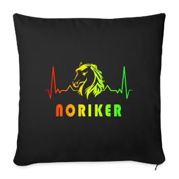 Noriker Horse Heartbeat Conception - Housse de coussin décorative 45 x 45 cm - noir - Devant