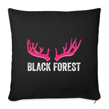Black Forest Hirschgeweih Pink - Sofakissenbezug 45 x 45 cm - Schwarz - Vorne