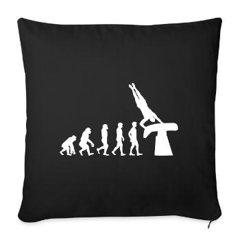 Artistic Gymnastics Vault Gymnast Evolution Funny - Sofa pillowcase 17,3'' x 17,3'' (45 x 45 cm) - black - Front
