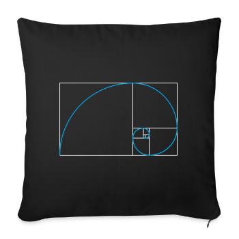 Golden ratio and golden spiral - Sofa pillowcase 17,3'' x 17,3'' (45 x 45 cm) - black - Front