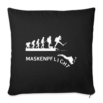 Evolution Taucher Maskenpflicht - Sofakissenbezug 45 x 45 cm - Schwarz - Vorne