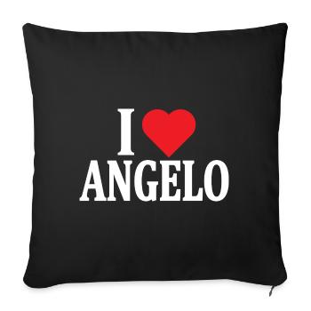 t-shirt I love Angel t-shirt gift idea - Sofa pillowcase 17,3'' x 17,3'' (45 x 45 cm) - black - Front