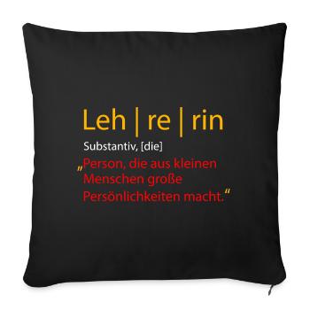 Lehrerin - Sofakissenbezug 45 x 45 cm - Schwarz - Vorne