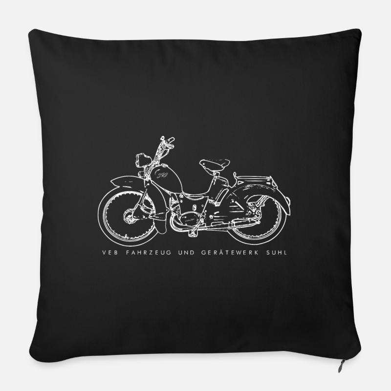 SIMSON - SR2 - DDR - VEB - Suhl - Sofakissenbezug 45 x 45 cm - Schwarz