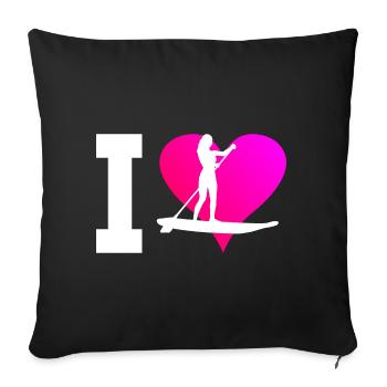 Standup Paddling Sup Stand up Paddling Board - Sofa pillowcase 17,3'' x 17,3'' (45 x 45 cm) - black - Front