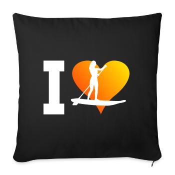 Standup Paddleboard Homme Standup Paddle - Housse de coussin décorative 45 x 45 cm - noir - Devant